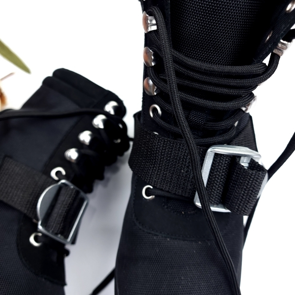 Steve Madden Sz 8.5m Black Platform Boots - Picture 4 of 13